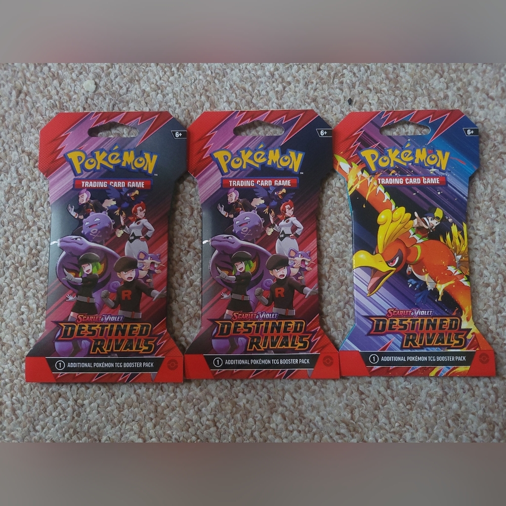 Pokemon TCG Scarlet & Violet Destined Rivals Booster Pack Trio *3 Sealed Packs*